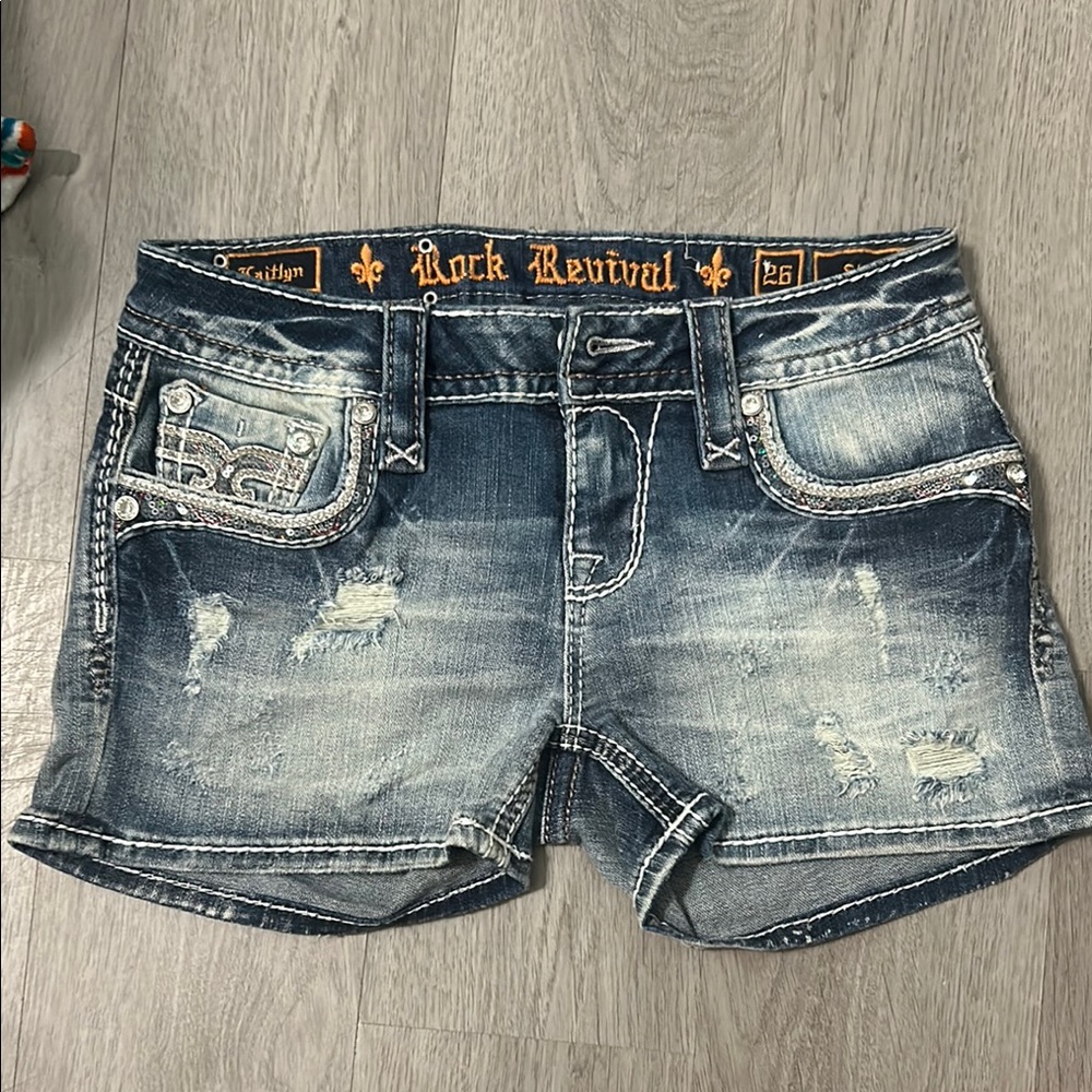 Rock Revival Faded Blue Jean Shorts